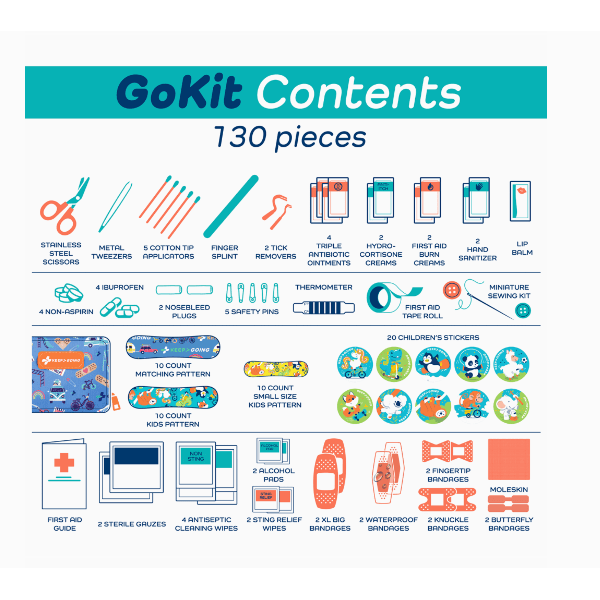 First Aid GoKit- Sunny Rainbow, 130 Pieces Sun & Insect Protection Keep>Going First Aid