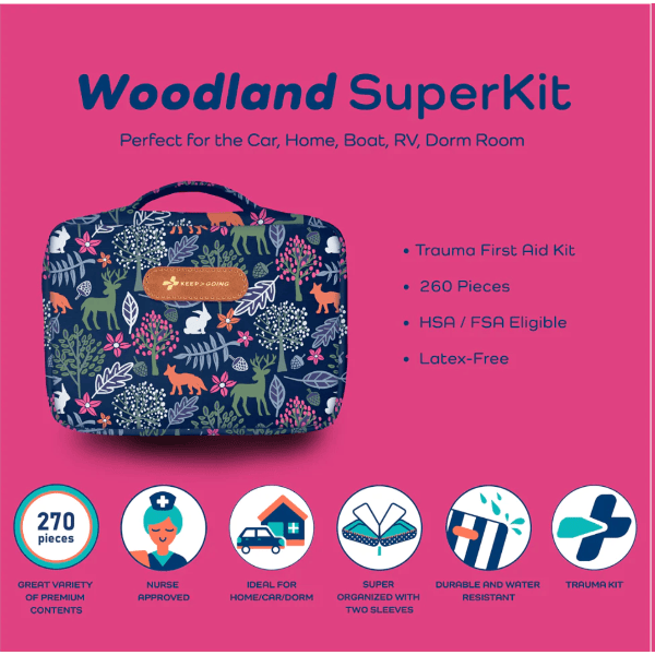 First Aid SuperKit- Woodland, 270 Pieces Sun &amp; Insect Protection Keep>Going First Aid