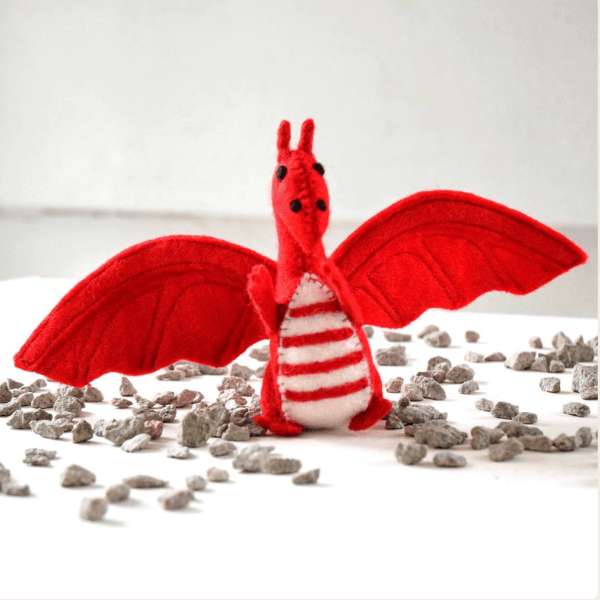 Tara Treasures Felt Dragon Toy- Red Felt Toy Tara Treasures