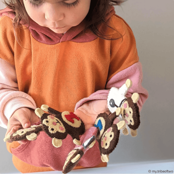Tara Treasures Five Little Monkeys Finger Puppet Set Finger Puppet Tara Treasures