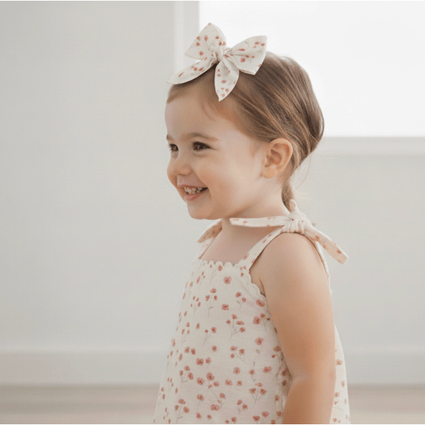 Makemake Organics Hair Bow Clip- Pink Bloom Hair Bow Makemake Organics