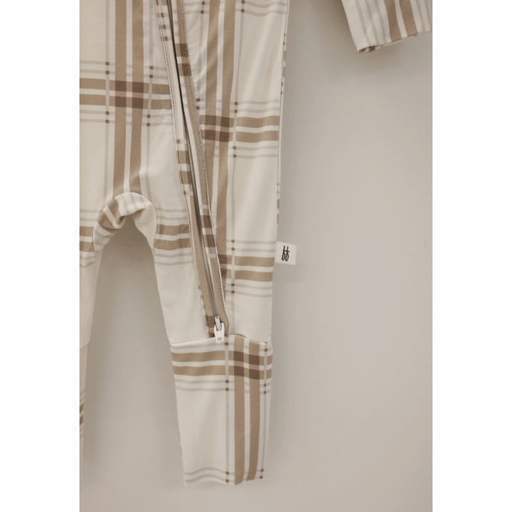 Forever French Bamboo Zip Pajamas - Ellis Plaid Romper Forever French Baby