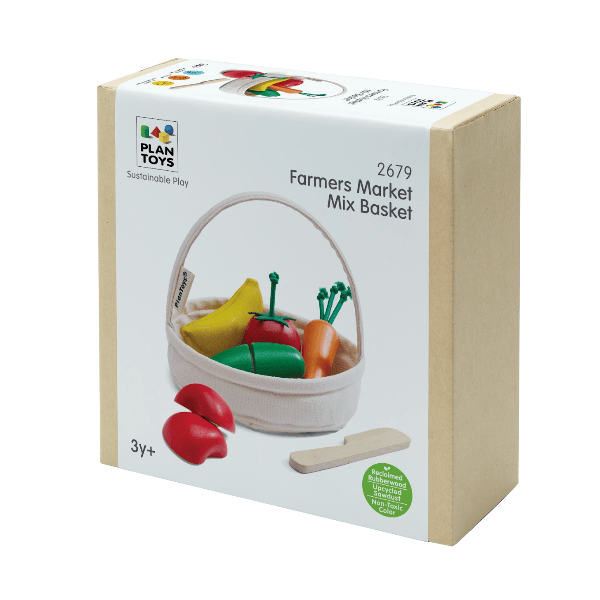 Plan Toys Farmers Market Mix Basket Toddler And Pretend Play Plan Toys