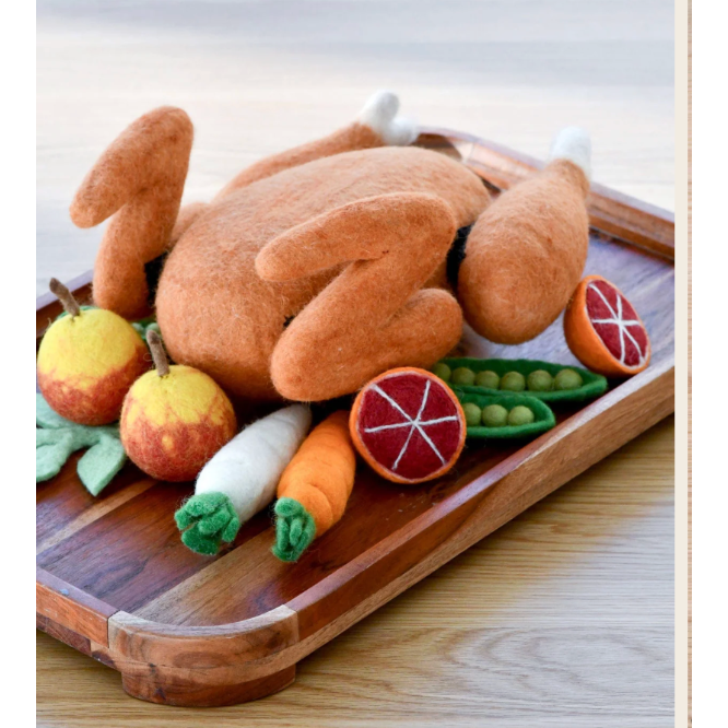 Tara Treasures Felt Roast Turkey Play Food Set