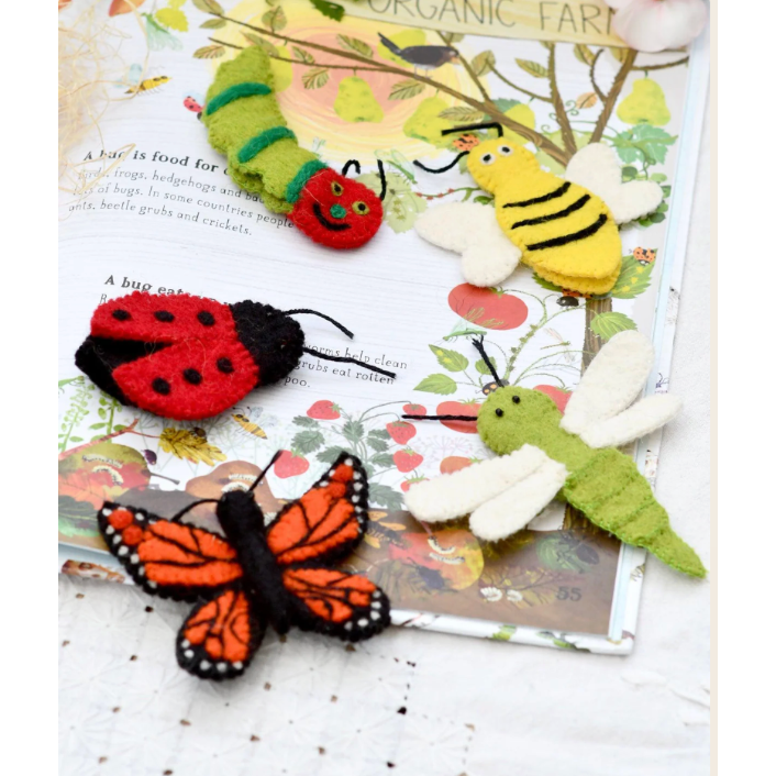 Tara Treasures Insects and Bugs - Finger Puppet Set