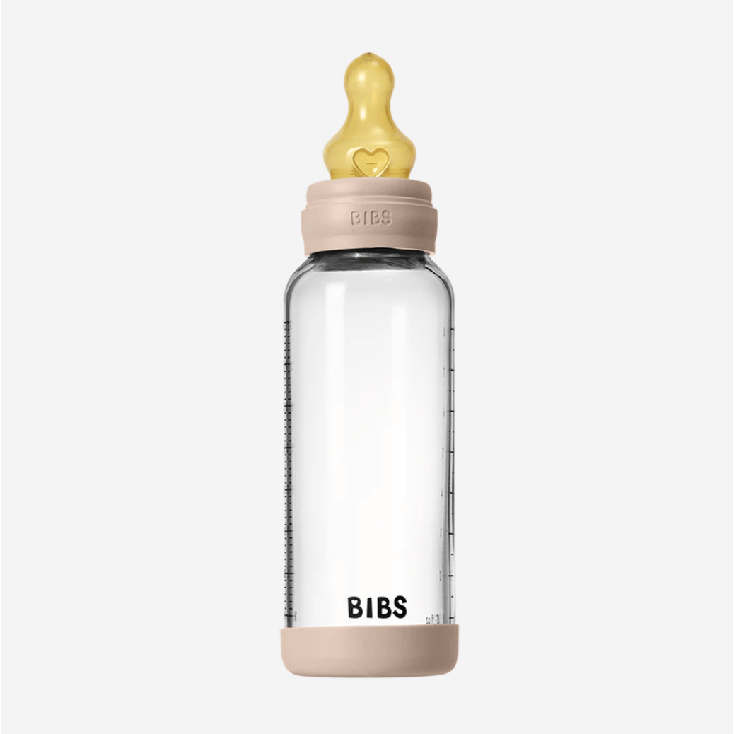 BIBS Baby Glass Bottle Set 8oz Latex Bottles &amp; Sippies BIBS USA Blush