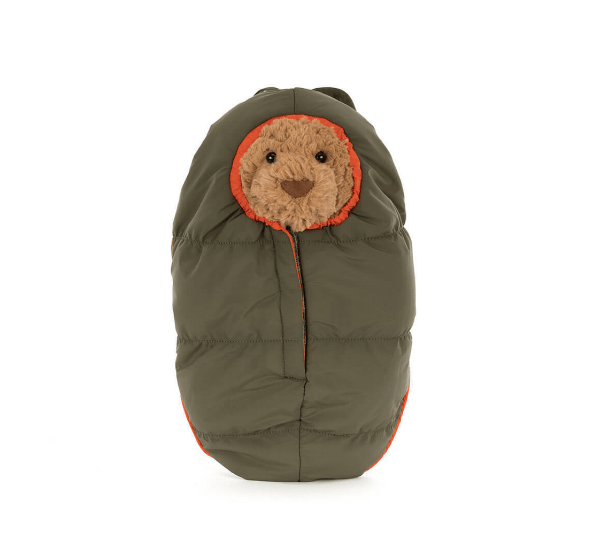 Green baby swaddle with bear face on a white background
