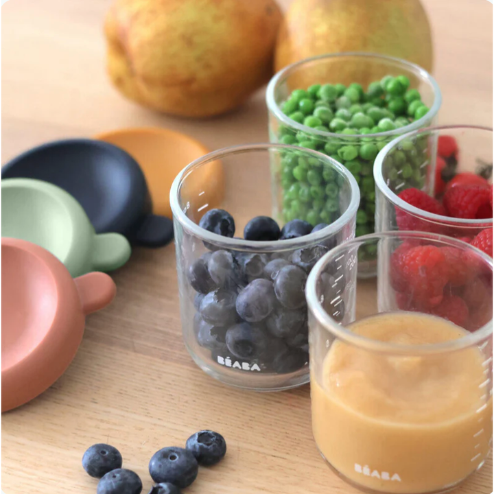 BEABA 4 Pack Glass Baby Food Jars-8oz- Sunrise food storage BEABA &amp; Childhome