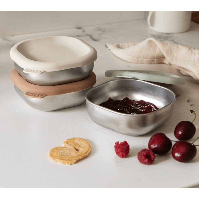 BEABA Stainless Steel Baby Bowls 3 Pack- Natural Feeding Béaba