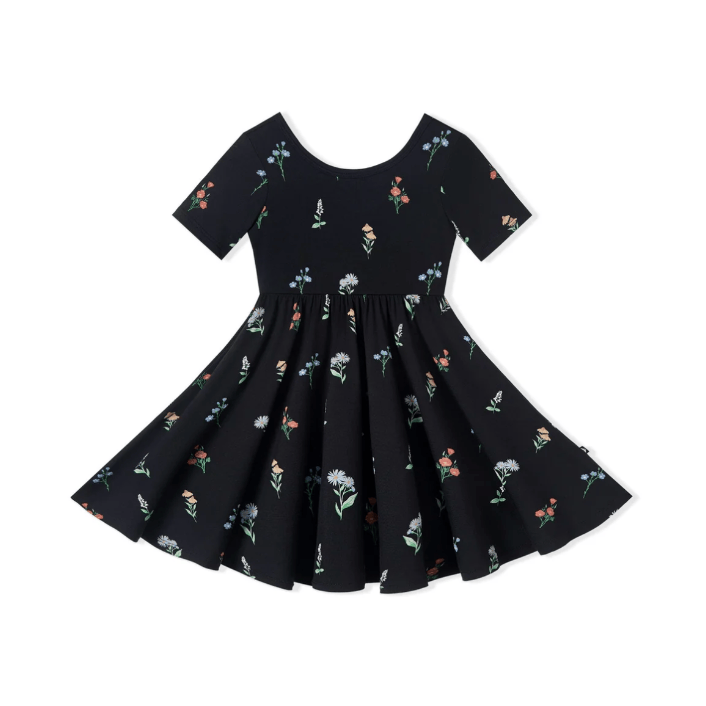 Kyte Twirl Dress Dresses Kyte Baby Midnight Wildflower 12-18M