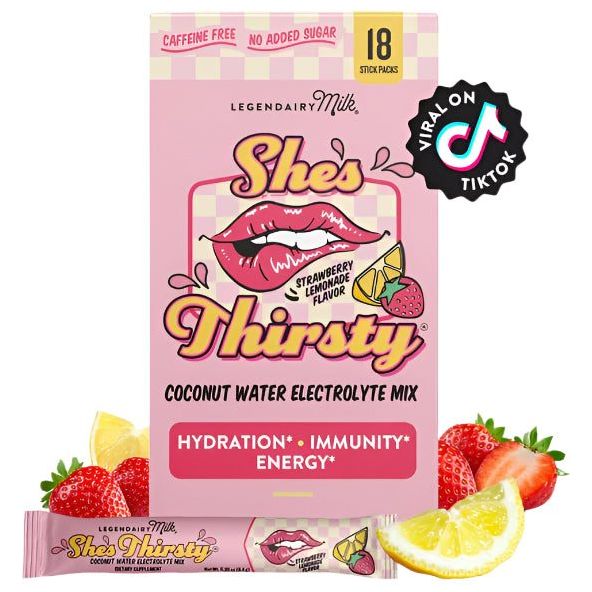 Legendairy Milk She’s Thirsty Coconut Water Electrolyte Mix Supplements & Remedies Legendairy Milk Strawberry Lemonade