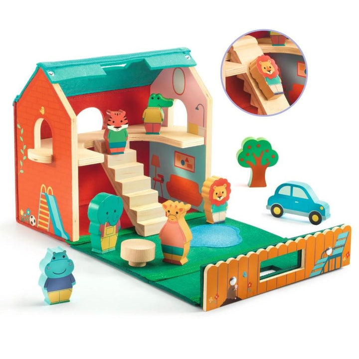 Djeco SoftiHouse Wooden House Set Magnet Toys Djeco