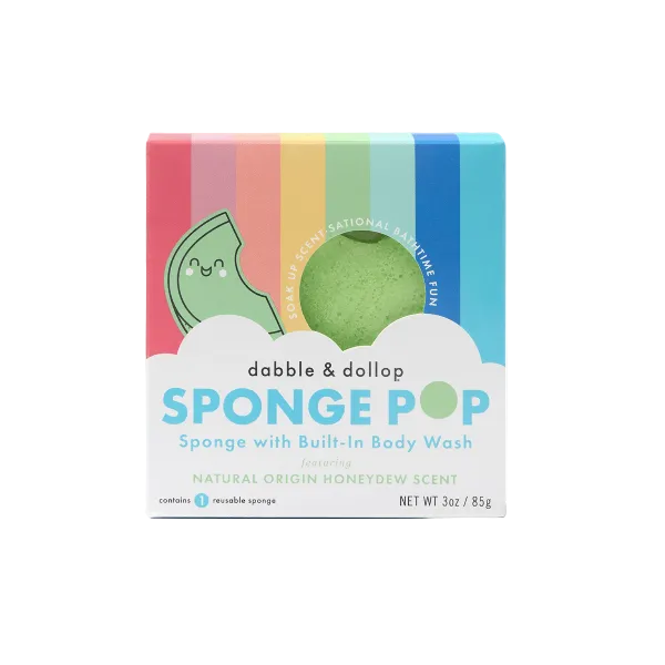 Dabble & Dollop Sponge Pop® Sponge with Built-in Body Wash - Honeydew Natural Toiletries Dabble & Dollop