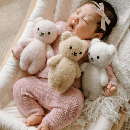 Cuddle + Kind Baby Bouclé Bear Strawberry Baby Animal Collection Cuddle + Kind