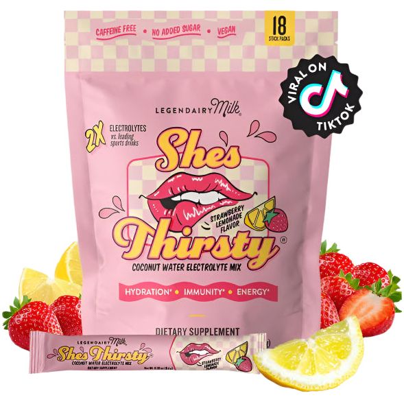 Legendairy Milk She’s Thirsty Coconut Water Electrolyte Mix Supplements & Remedies Legendairy Milk Strawberry Lemonade