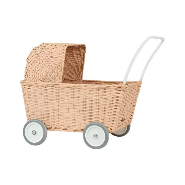Olli Ella Rattan Strolley - Seashell Pink Stroller Olliella