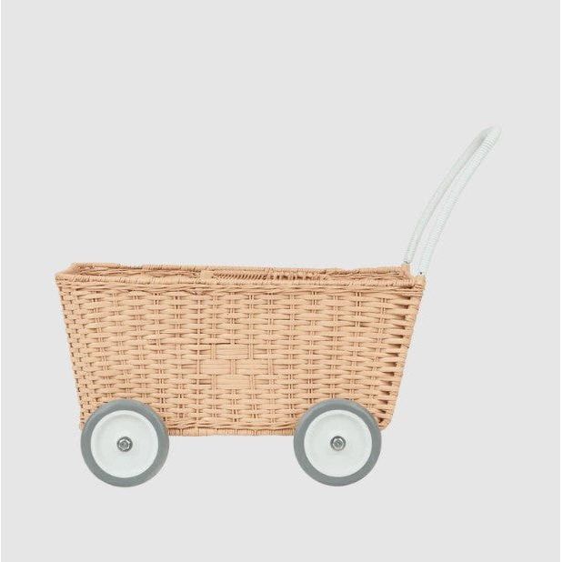 Olli Ella Rattan Strolley - Seashell Pink Stroller Olliella