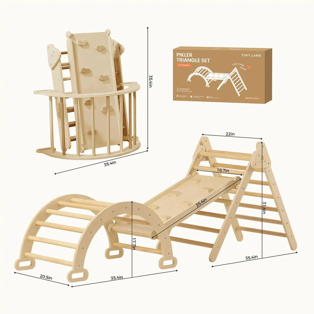 Tiny Land® Pikler Triangle 7-in-1 Montessori Climbing Set climbing set Tiny Land