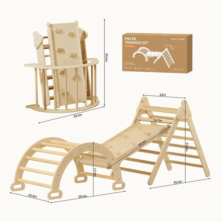 Tiny Land® Pikler Triangle 7-in-1 Montessori Climbing Set climbing set Tiny Land