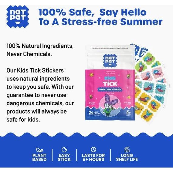 The Natural Patch Company Trailpatch - Tick Repellent Stickers For Kids Natural Toiletries The Natural Patch Company