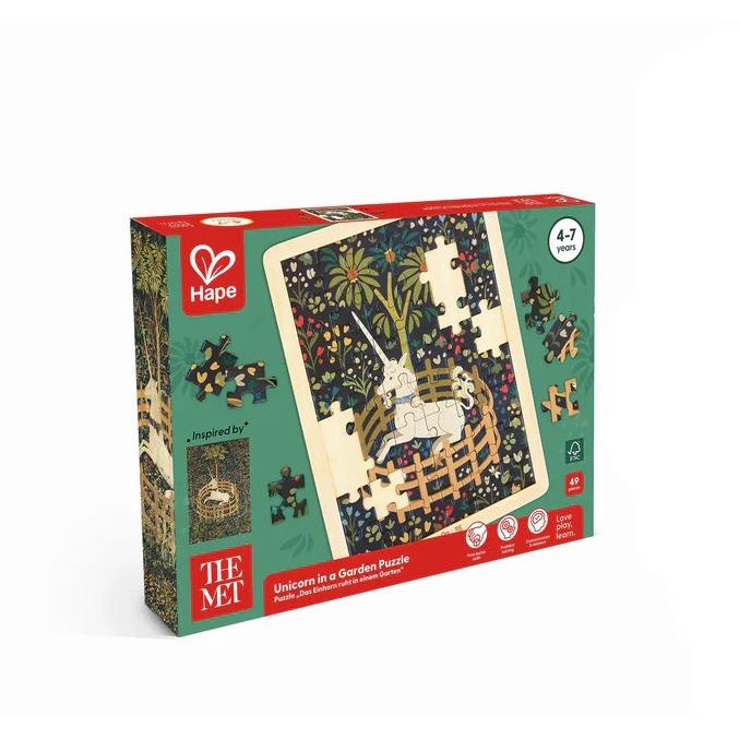 Hape - The Met - Unicorn in a Garden Puzzle Puzzles Hape