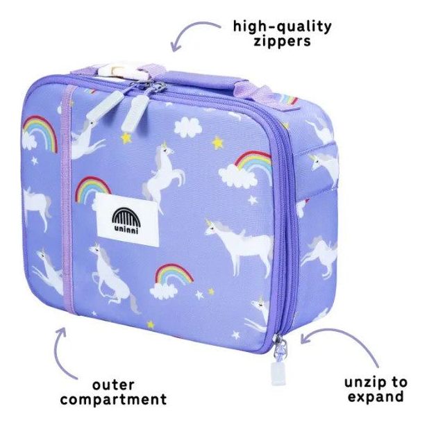Uninni Ellis Lunch Bag - Rainbow Unicorn Lunch Bag Uninni