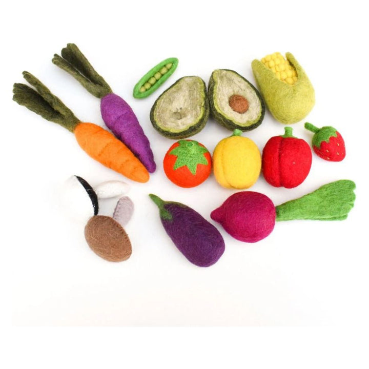Tara Treasures Felt Vegetables and Fruits Set A (Set of 14 pieces) Felt Toy Tara Treasures