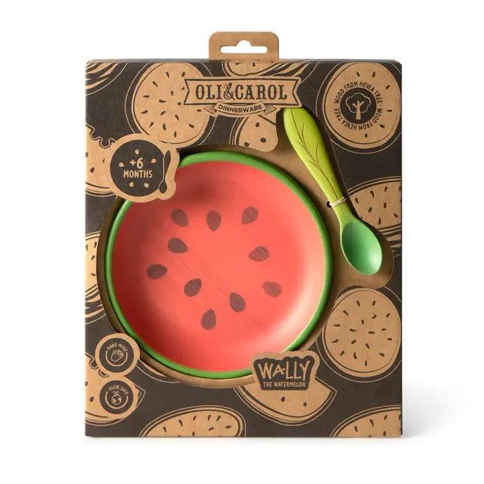 Oli & Carol Wally the Watermelon Plate & Spoon Set Plates & Bowls Oli & Carol