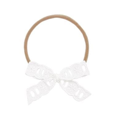 Lou Lou &amp; Company Lace Bow - White Daisy Eyelet Headband
