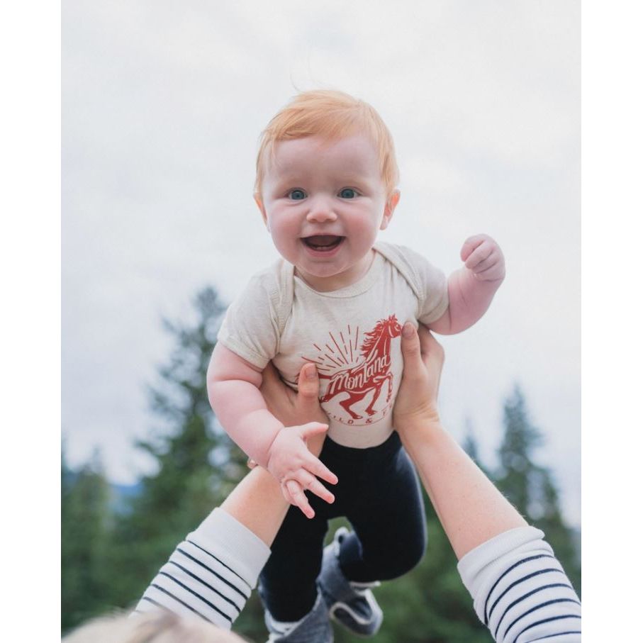 The Montana Scene- Wild & Free Onesie - Heather Natural Onesie The Montana Scene