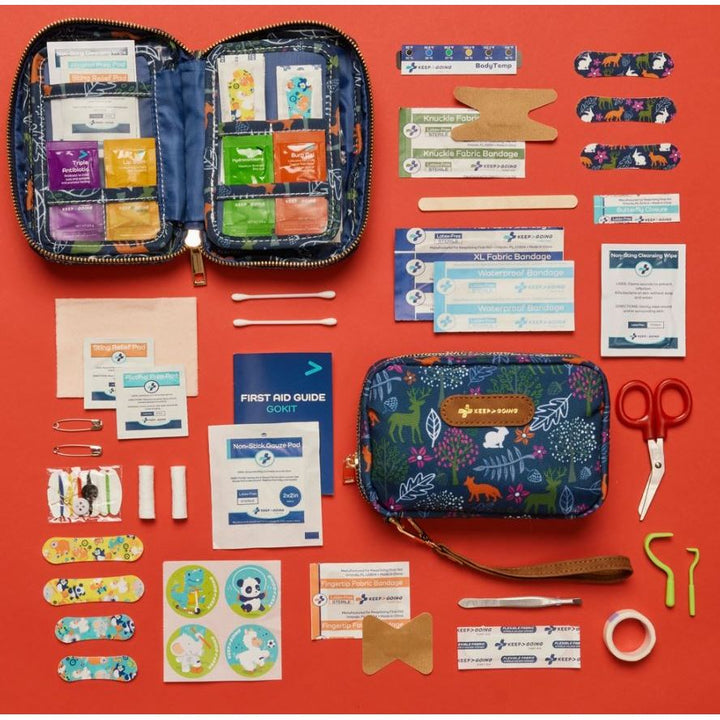 First Aid GoKit Woodland, 130 Pieces Sun &amp; Insect Protection Keep>Going First Aid
