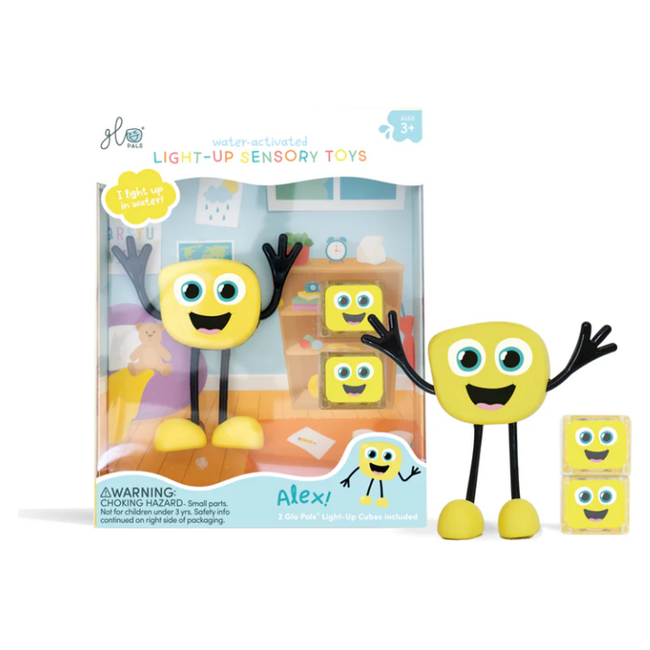 Glo Pals Characters - Alex Yellow Bath Time Glo Pals