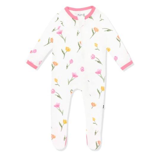 Kyte Baby Zippered Footie Prints Footie Kyte Baby Preemie Tulip
