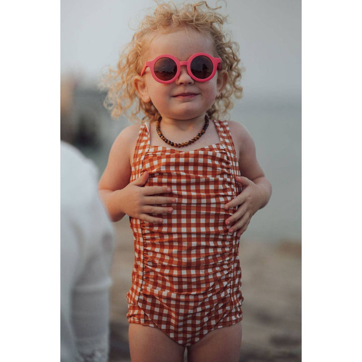 Grech &amp; Co Original Round Sustainable Sunglasses | Bendable Polarized: Bubble Gum Sunglasses GRECH &amp; CO.