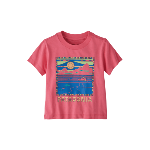 Patagonia Spring 2024- Baby Graphic T-Shirt Tops & Bottoms Patagonia Summit Swell: Afternoon Pink 0-6M 