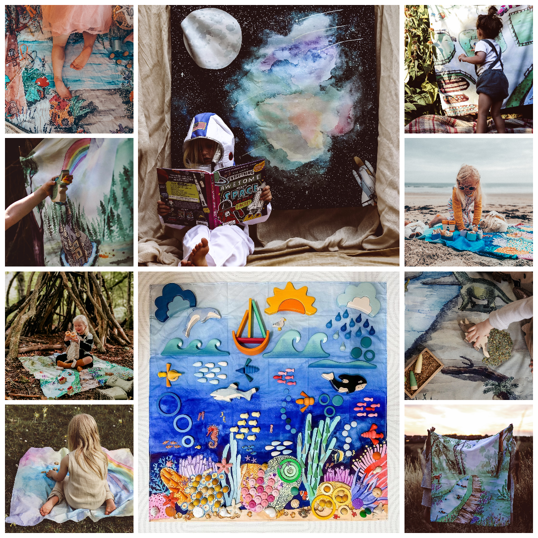 Wonderie Moon Play Cloth – Eco Montessori Toy for Small World Play Play Cloth The Wonderie - Organic Cotton Play Cloths