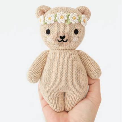 Cuddle + Kind Baby Honey Bear - Ivory Floral Baby Animal Collection Cuddle + Kind
