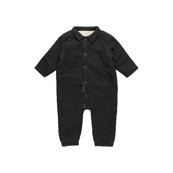 Rylee + Cru Baby Jumpsuit - Black Stripe Tops & Bottoms Rylee + Cru   