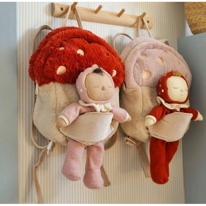 Olli Ella Hopalong Mushroom Backpack Pink Backpack Olliella