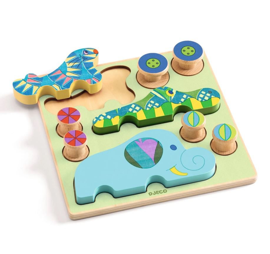 Djeco Puzz &amp; Roll Bariolo Wooden Puzzle