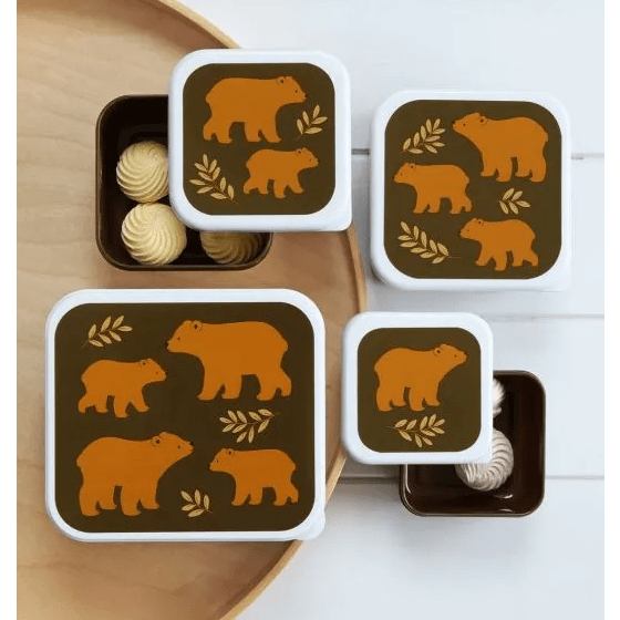 A Little Lovely- Lunch & snack box set - Bears  A Little Lovely Company   