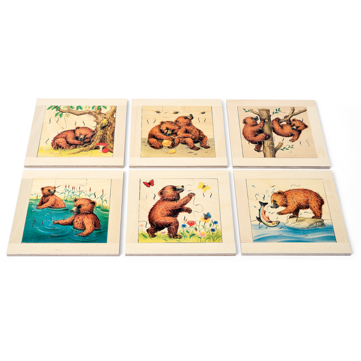 Atelier Fischer Swiss Puzzle 9 Pc Bears Wooden Toys Atelier Fischer Switzerland   