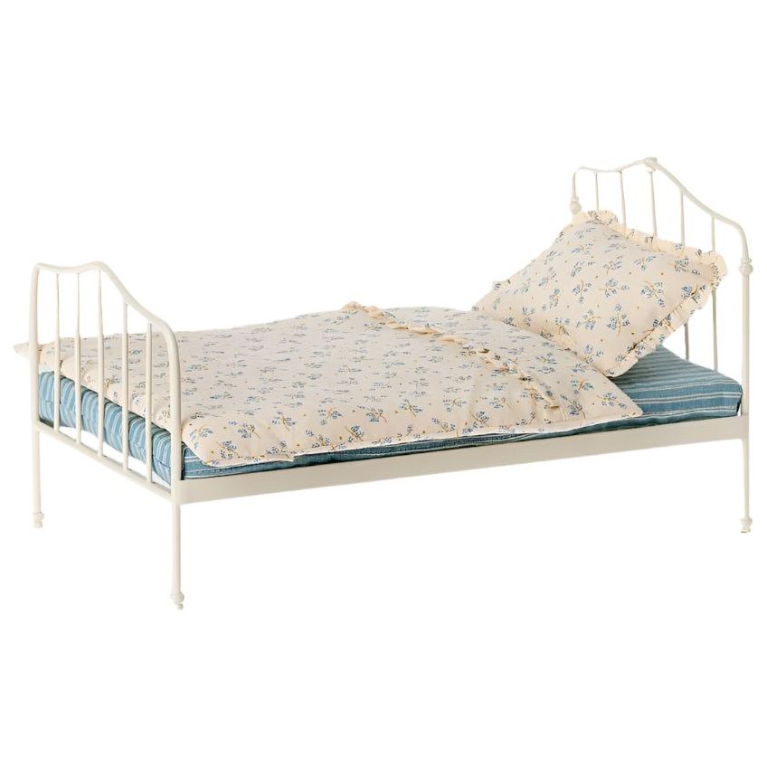 Maileg Miniature Bed - Blue Dollhouses and Access. Maileg