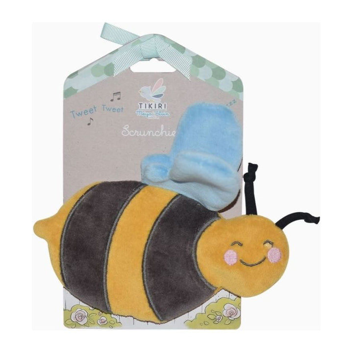 Tikiri Scrunchies- Bee with Crinkle Pacifiers and Teething Tikiri   