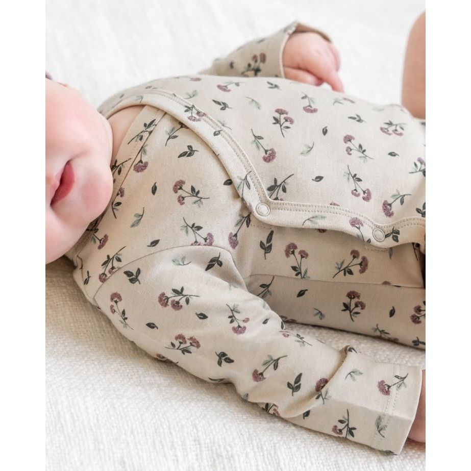 Colored Organics Kai Kimono Bodysuit - Betty Floral / Purple + Olive Bodysuit Colored Organics