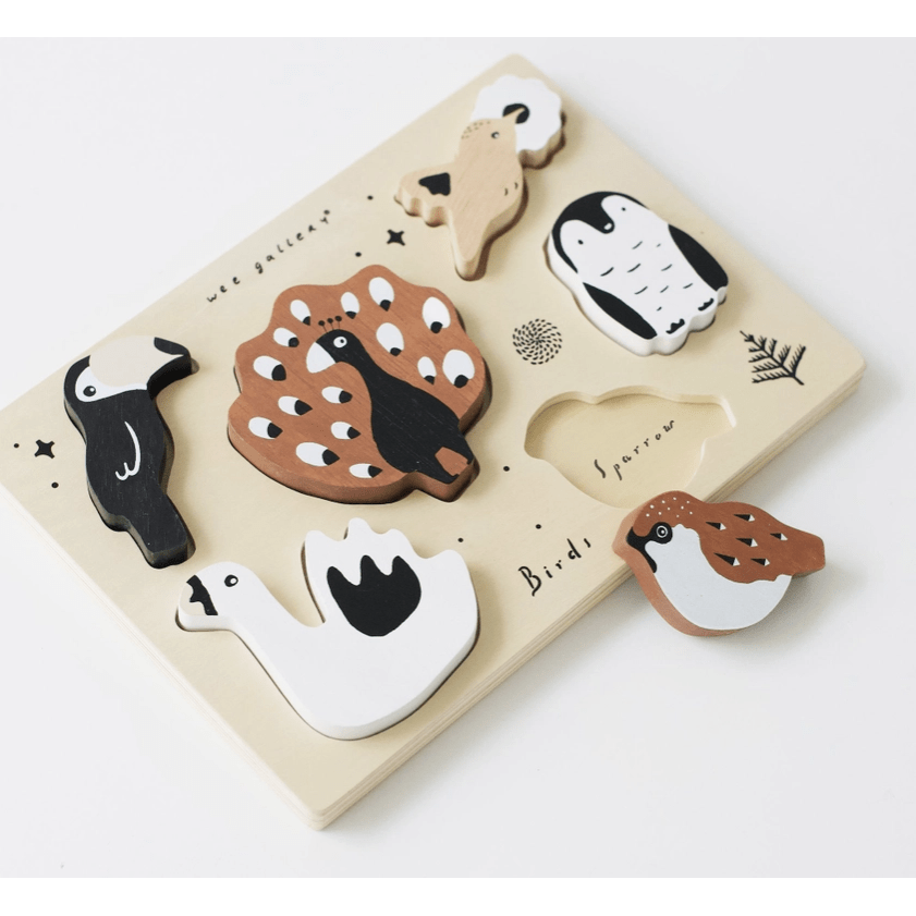 Wee Gallery Wooden Tray Puzzle - Birds Wooden Toys Wee Gallery   
