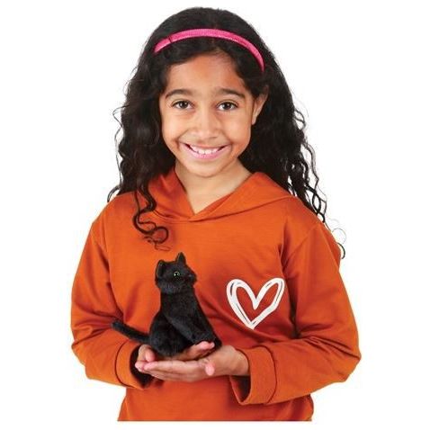 Folkmanis Finger Puppet - Mini Black Cat Finger Puppet Folkmanis   