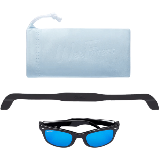 WeeFarers Polarized Sunglasses - Black w/ Ocean Blue Sunglasses WeeFarers   
