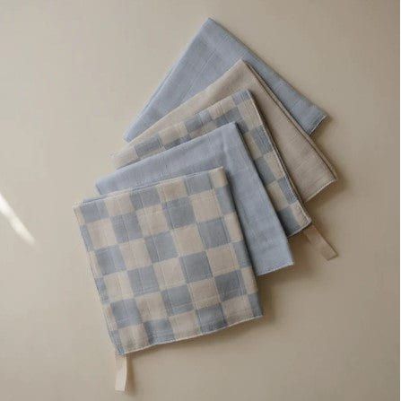 Mushie Muslin Cotton Washcloth- 5 Pack Bath Time Mushie