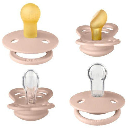 BIBS Try-It Collection -Blush Pacifiers and Teething BIBS USA   